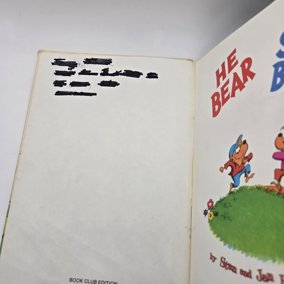 Berenstain Bears He Bear She Bear Vintage Children's Book - Picture 5 of 8